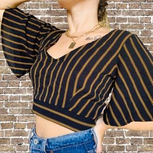 Striped flowy crop top